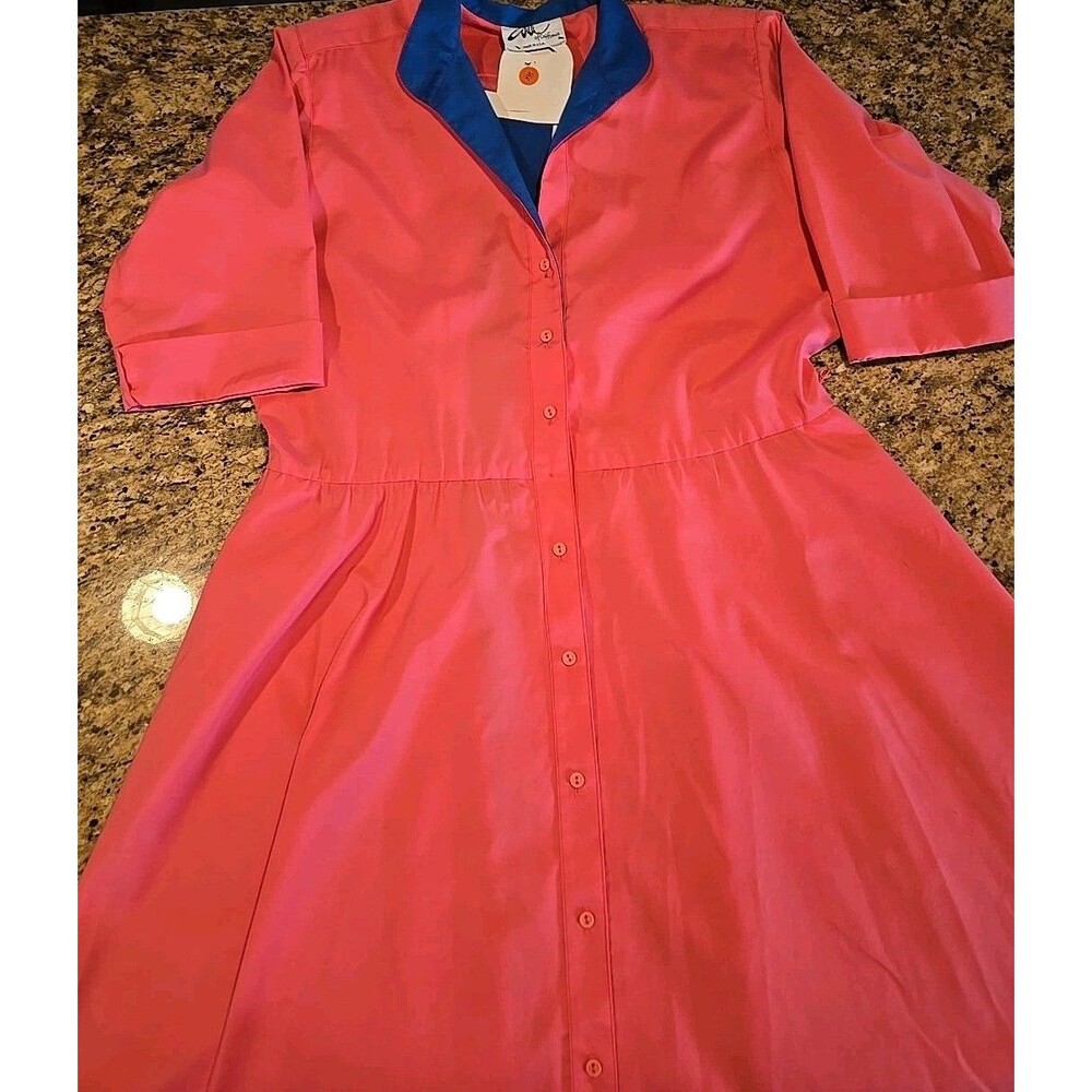 Vintage WILLI OF CALIFORNIA Pink & Blue Women's Dress made in USA Size 16